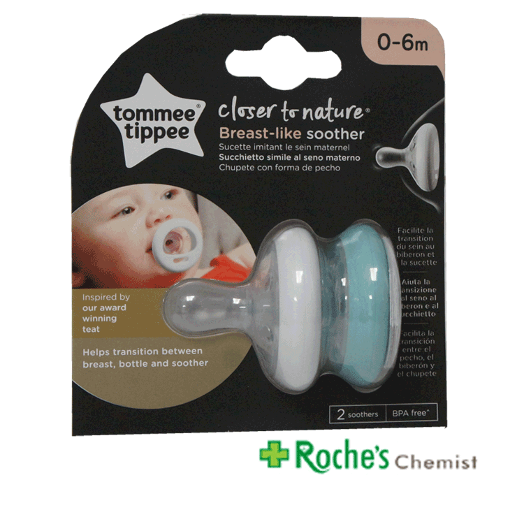 Tommee Tippee Closer to Nature Breast-Like Soother 0-6m x 2