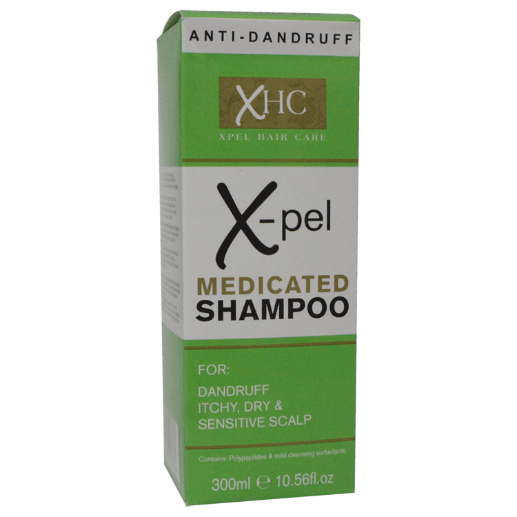 X-Pel Medicated Shampoo 300ml - For Dandruff and itchy, dry and sensitive scalp