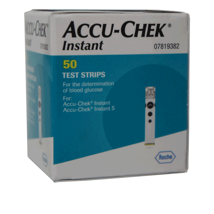 AccuChek Instant Test Strips 2 x 50 + FastClix x 204 Lancets